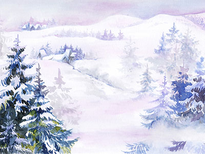 Hófehér tél - Baracsi Gabi festménye