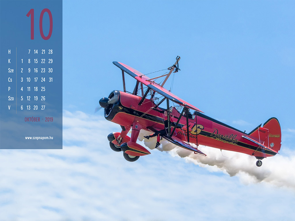 2019 - repülőgépes naptár háttérkép